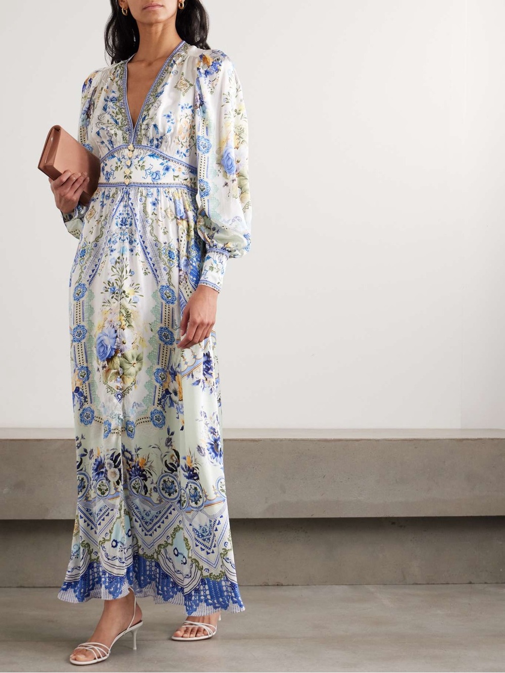 Camilla 100% Silk Shaped Waistband Dress in size S